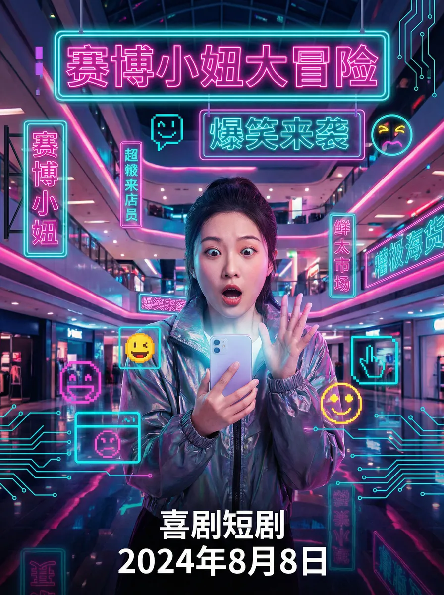 湿濡的女人 搞笑喜剧短剧 - 赛博小妞大冒险海报